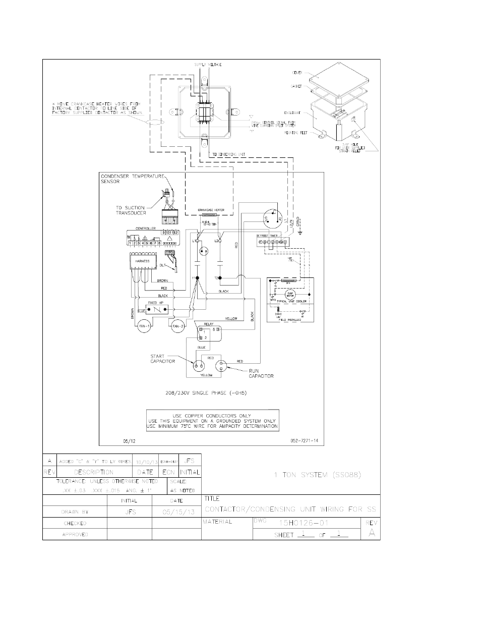 Condensing section wiring schematic for wgs100 | Wine Guardian Ducted Split Wine Cellar Cooling Systems (WGS175) - Manual User Manual | Page 19 / 75