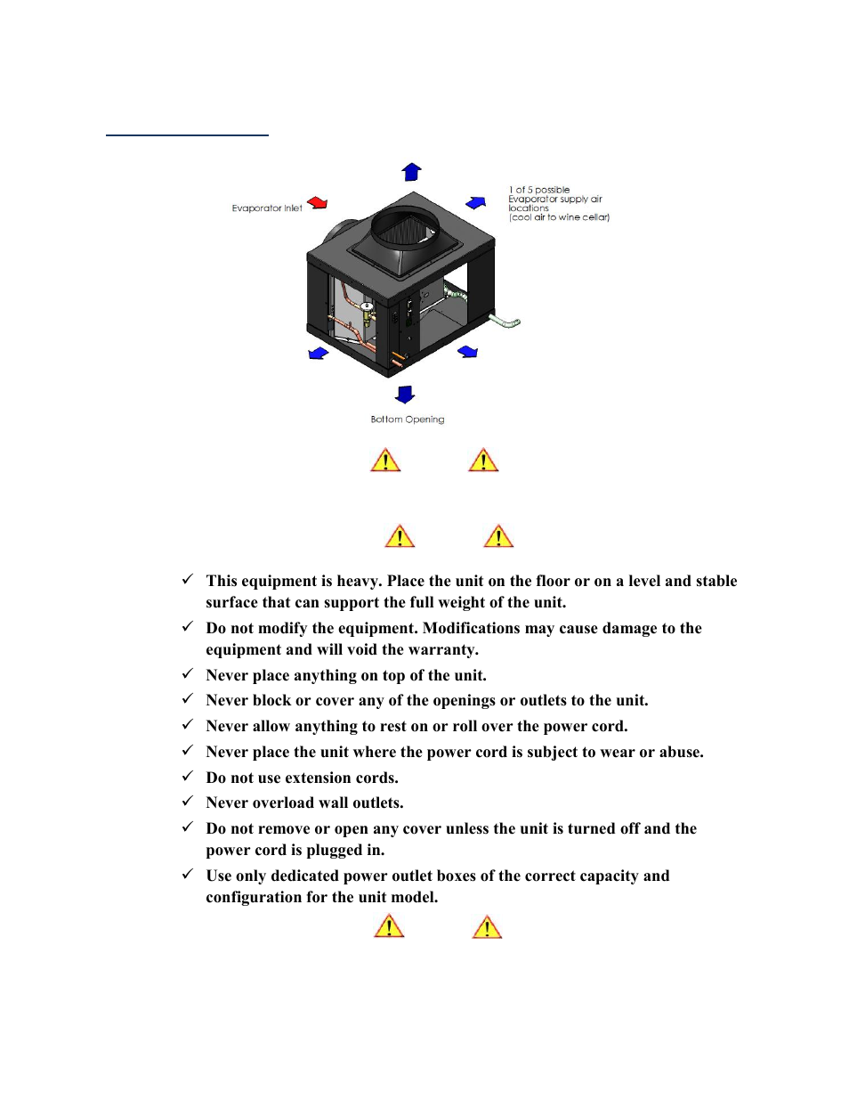 Air flow diagram | Wine Guardian Ducted Split Wine Cellar Cooling Systems (WGS175) - Manual User Manual | Page 26 / 75