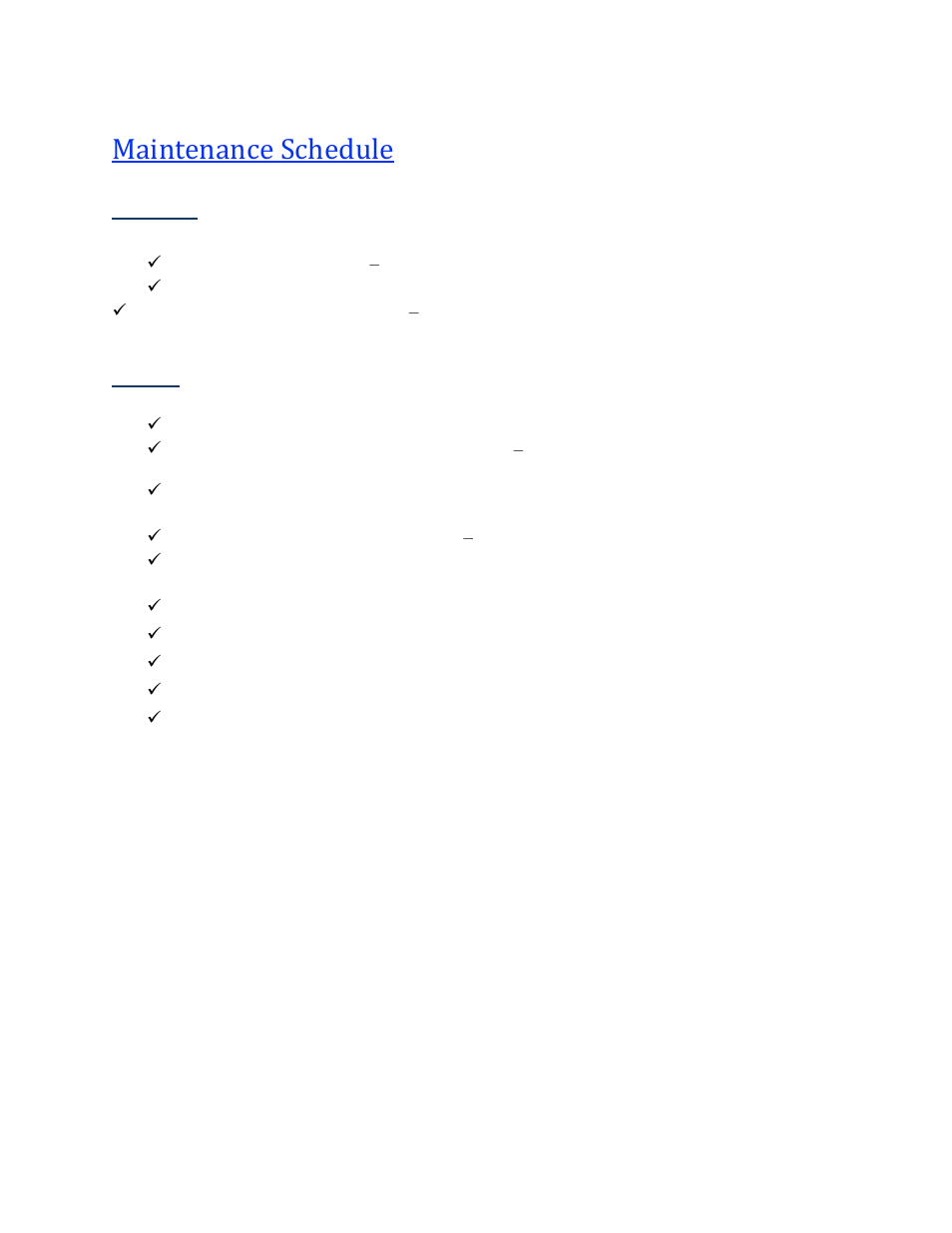 Maintenance schedule, Monthly, Yearly | Wine Guardian Ducted Split Wine Cellar Cooling Systems (WGS175) - Manual User Manual | Page 65 / 75