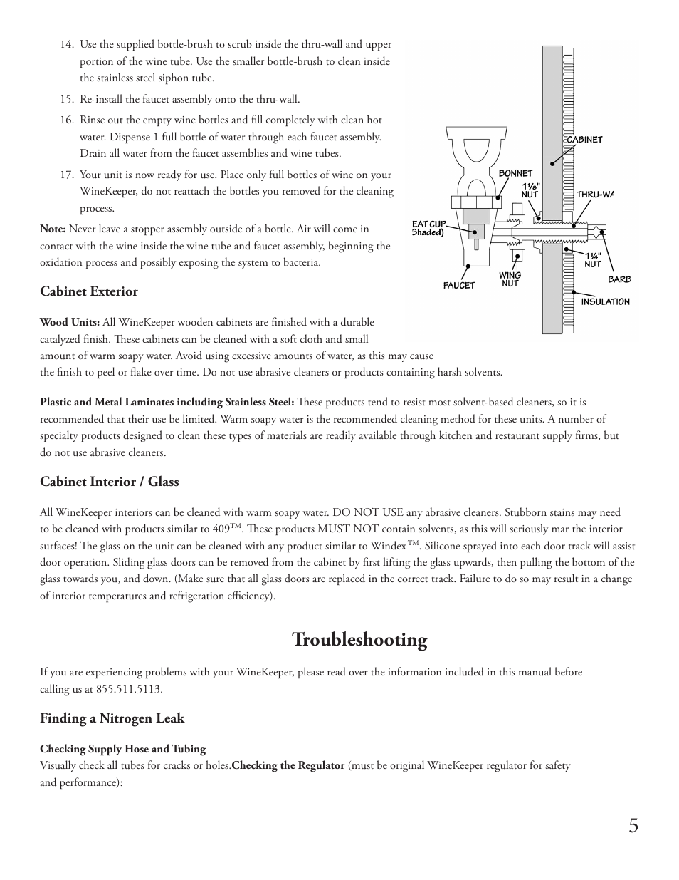 Troubleshooting | WineKeeper MAGNUM Series User Manual | Page 7 / 16