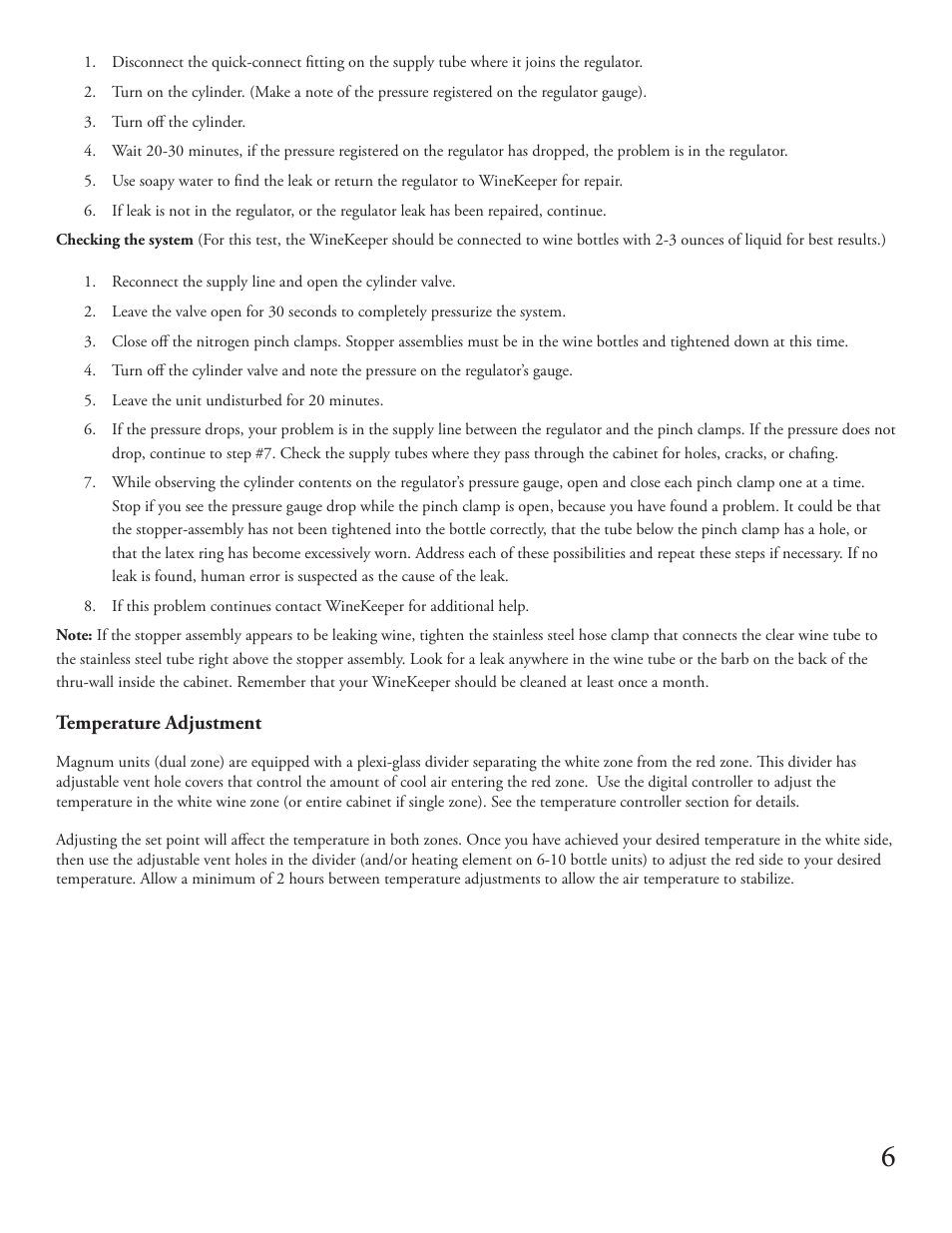 WineKeeper MAGNUM Series User Manual | Page 8 / 16
