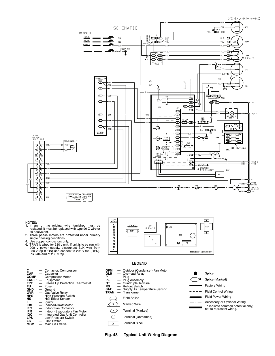 Fig. 48 — typical unit wiring diagram | Bryant DuraPac Series 580f User Manual | Page 57 / 64