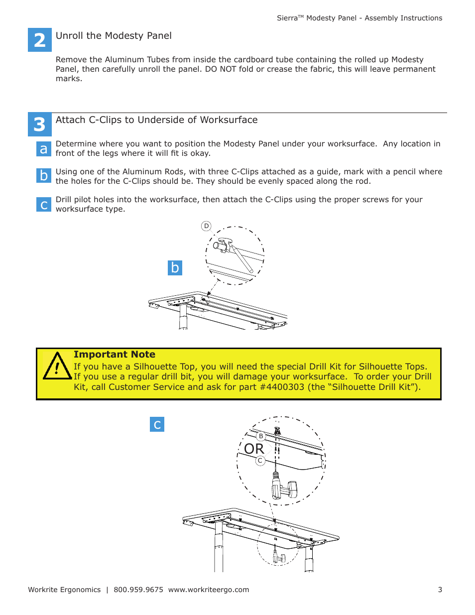Cb b c | Workrite Sierra Modesty Panel User Manual | Page 3 / 4