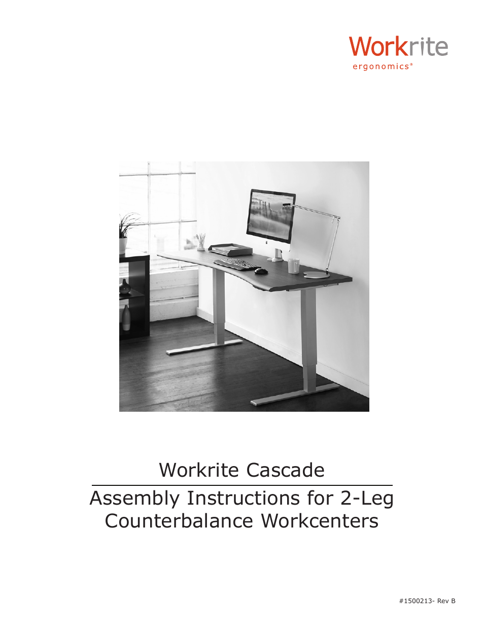 Workrite Cascade Assembly Instructions for 2-Leg Counterbalance Workcenters User Manual | 8 pages