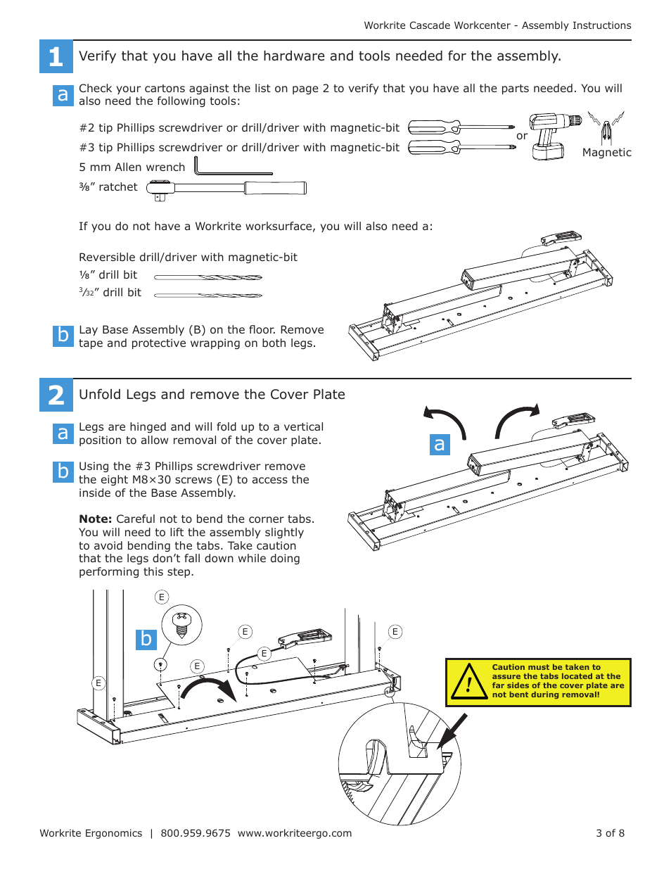 Ab b | Workrite Cascade Assembly Instructions for 2-Leg Counterbalance Workcenters User Manual | Page 3 / 8