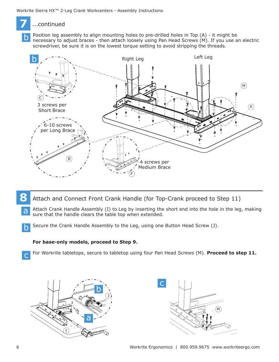 Cb c | Workrite Sierra HX Crank Assembly Instructions for 2-Leg Crank models User Manual | Page 6 / 10