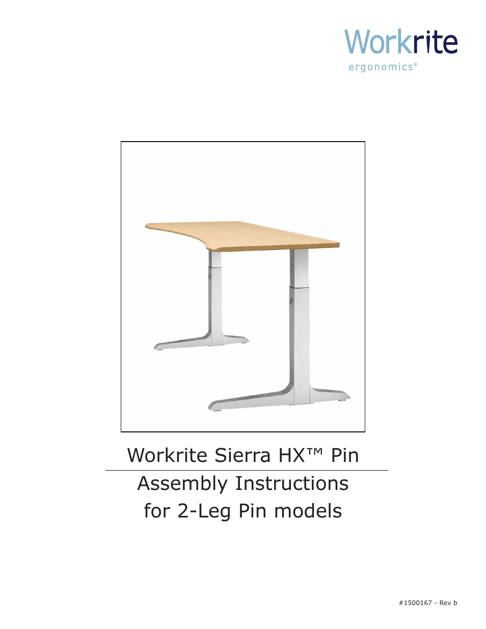 Workrite Sierra HX Pin Assembly Instructions for 2-Leg Pin models User Manual | 4 pages