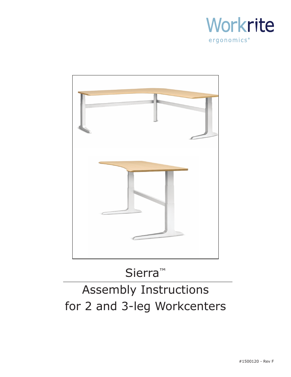 Workrite Sierra Assembly Instructions for 3-leg Workcenters User Manual | 12 pages