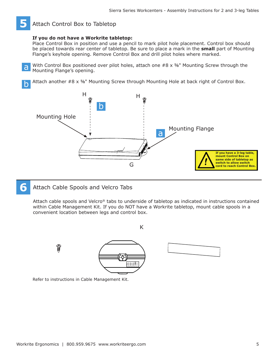 Ab b | Workrite Sierra Assembly Instructions for 3-leg Workcenters User Manual | Page 5 / 12