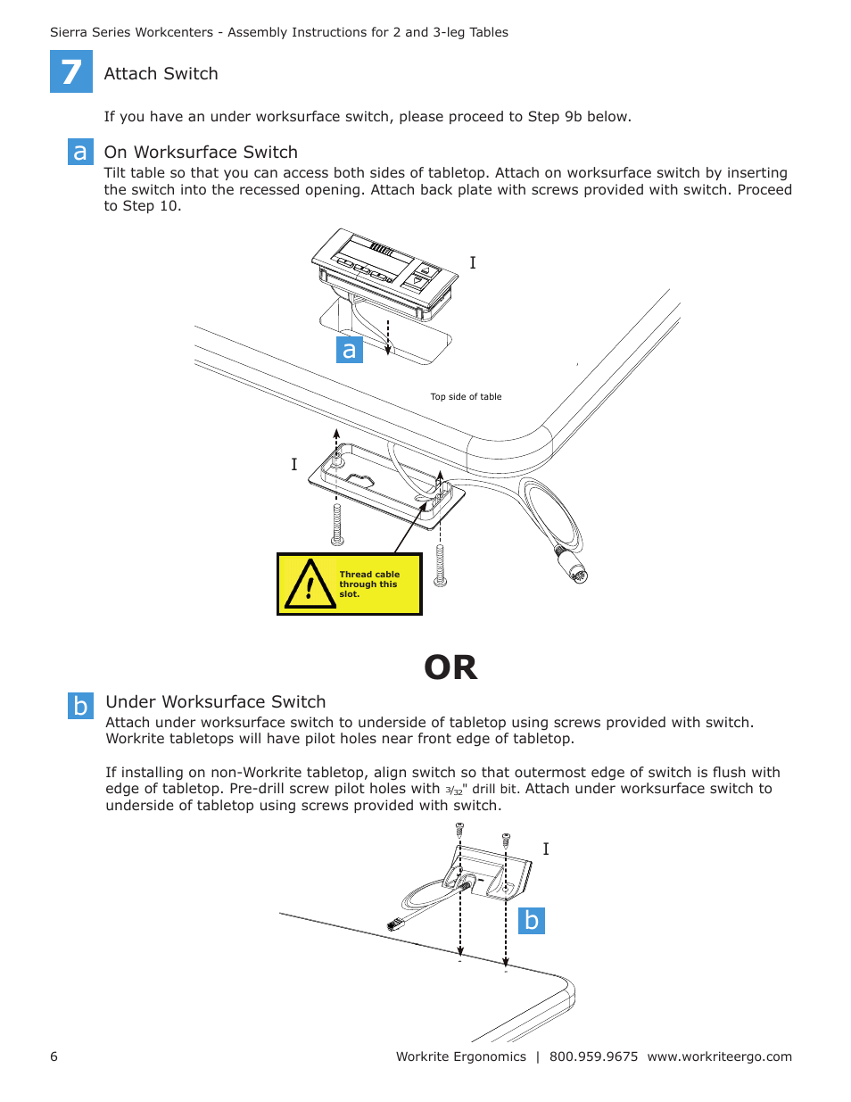 Workrite Sierra Assembly Instructions for 3-leg Workcenters User Manual | Page 6 / 12