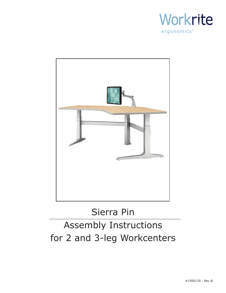 Workrite Sierra Pin Crank Assembly Instructions for 3-leg Workcenters User Manual | 6 pages