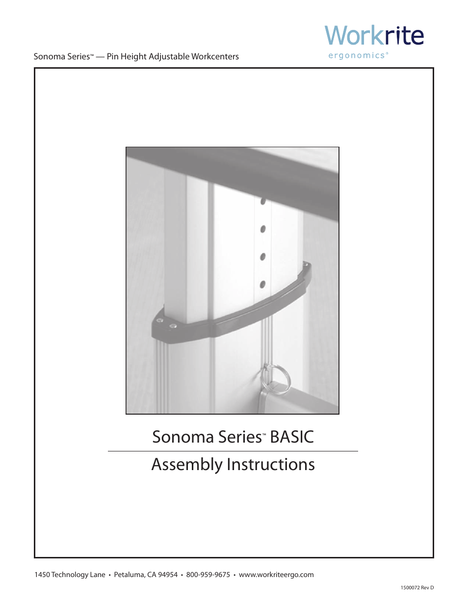 Workrite Sonoma Series BASIC User Manual | 4 pages