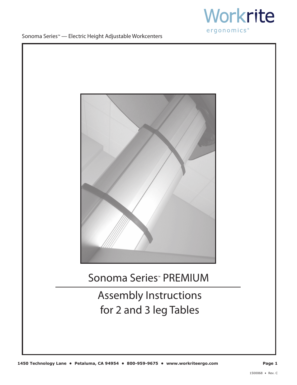 Workrite Sonoma Series PREMIUM Assembly Instructions User Manual | 5 pages