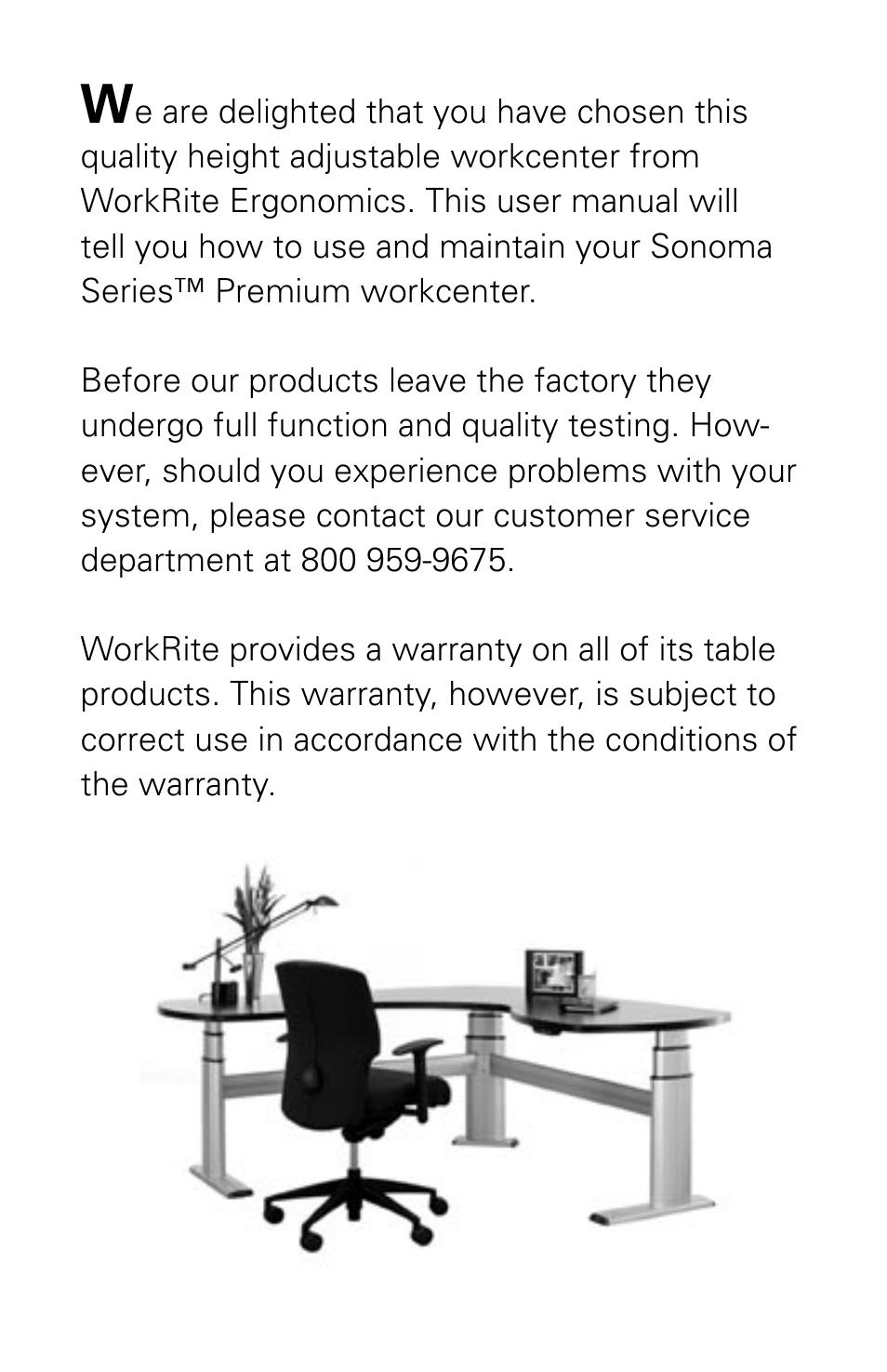 Workrite Sonoma Series PREMIUM User Guide User Manual | Page 2 / 6