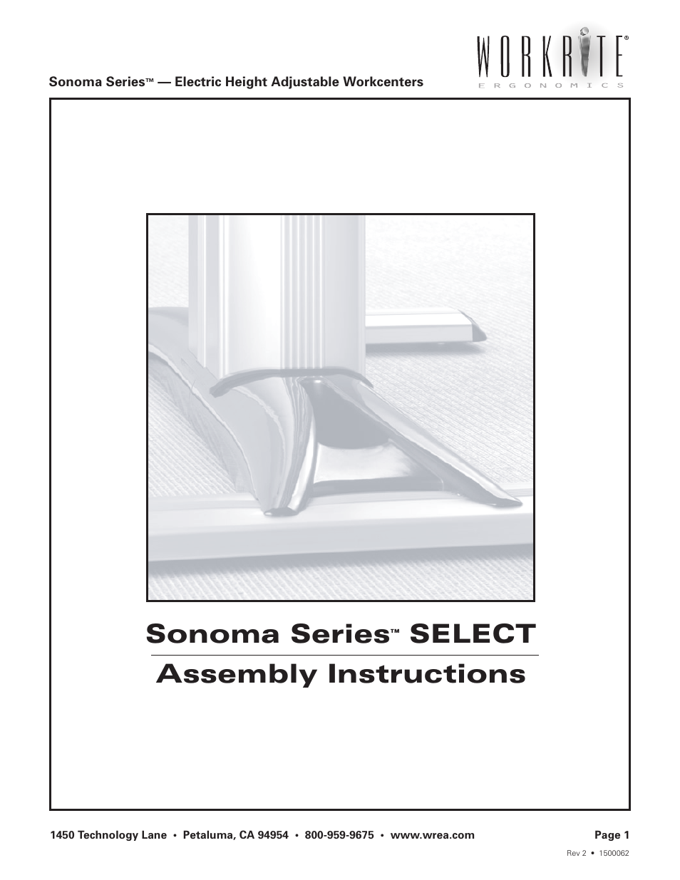 Workrite Sonoma Series SELECT User Manual | 4 pages