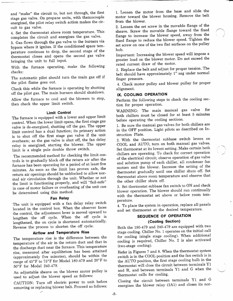 Limit control, Ix. cooling operation | Bryant 479 D User Manual | Page 8 / 13