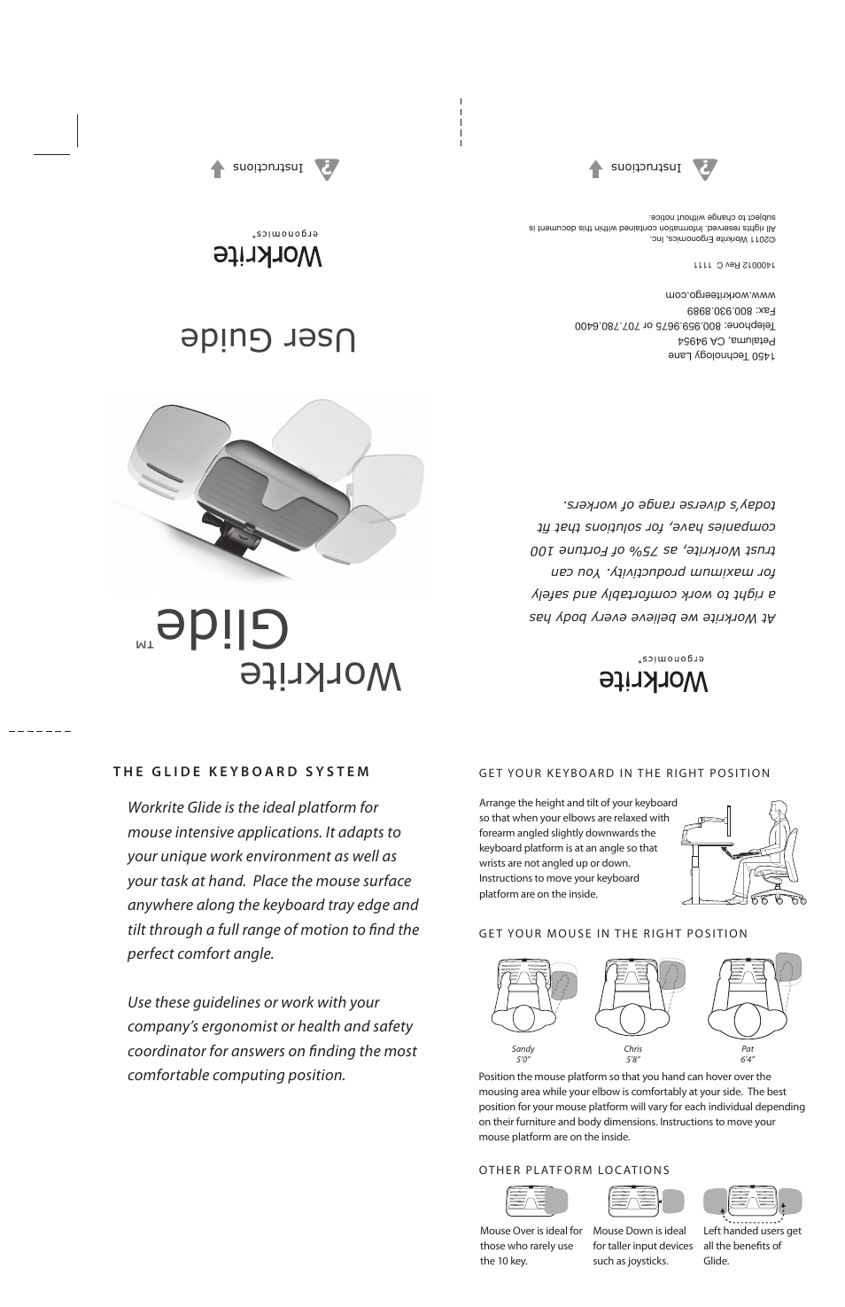 Glide, Workrite, User guide | Workrite Glide User Manual | Page 3 / 4