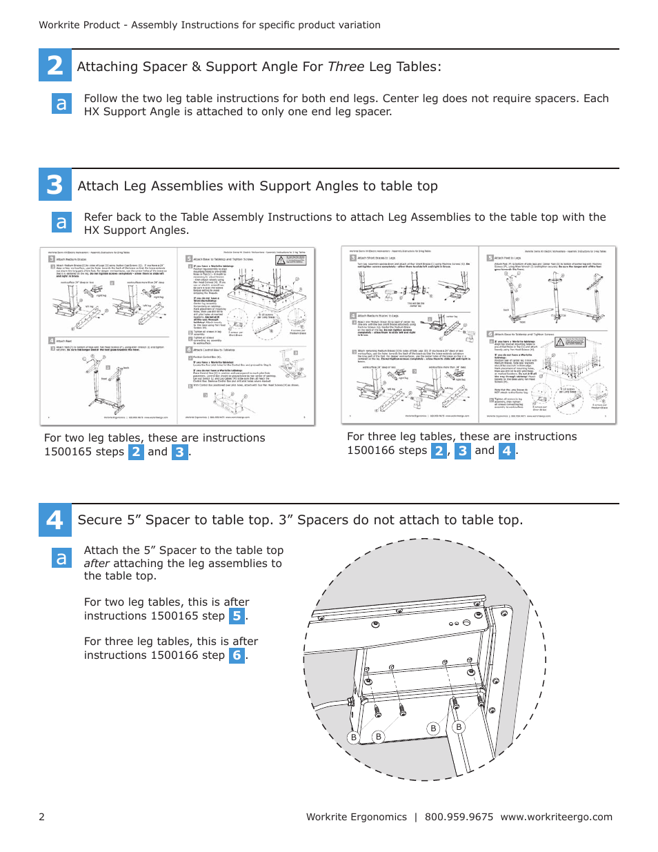 Workrite Sierra HX Spacer User Manual | Page 2 / 2
