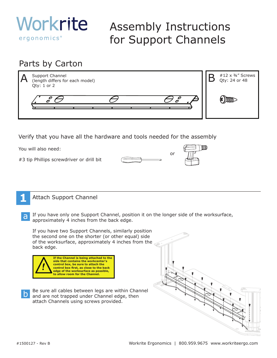 Workrite Support Channels User Manual | 1 page