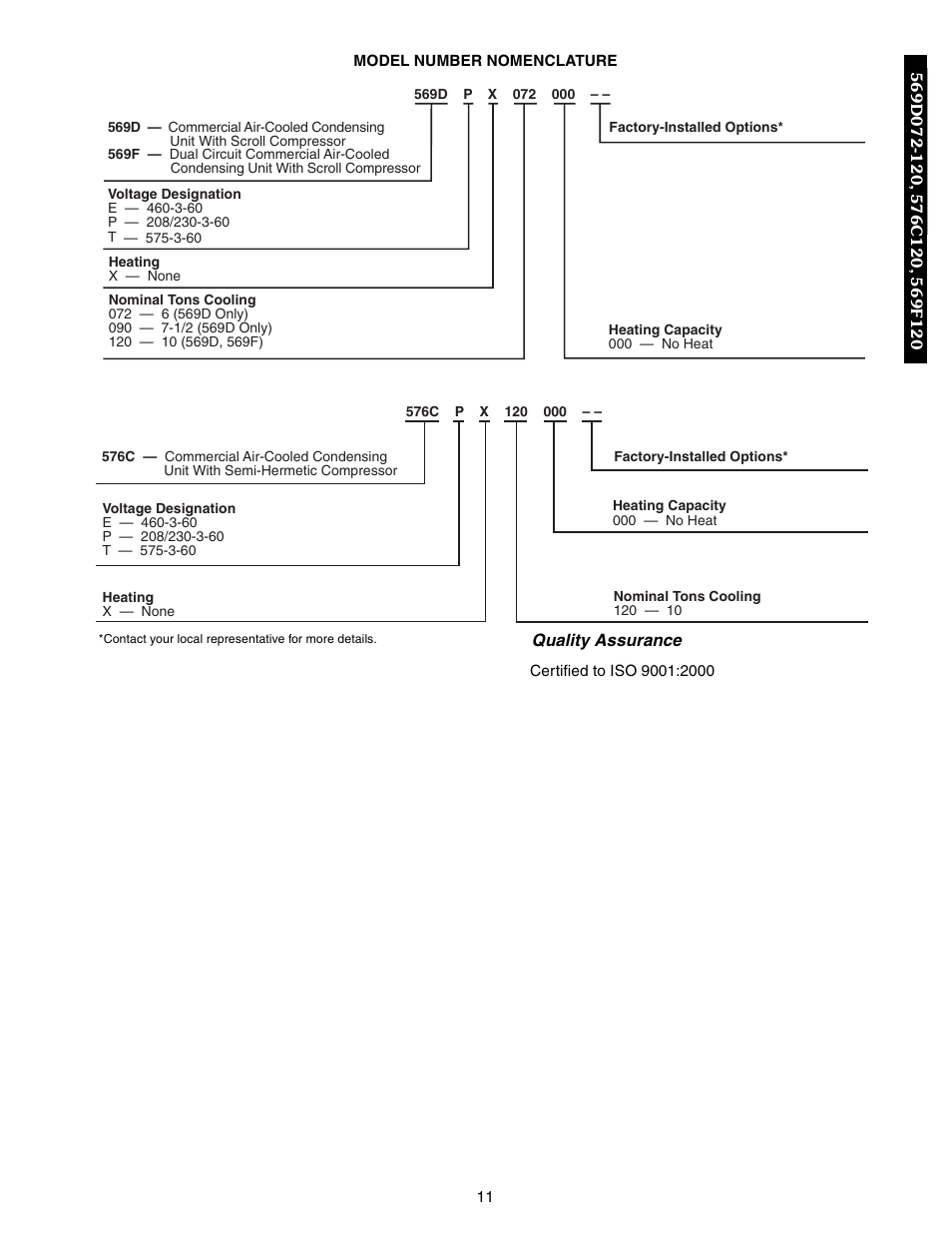 569d072-120, 576c120, 569f120, Model number nomenclature | Bryant 569F User Manual | Page 11 / 84