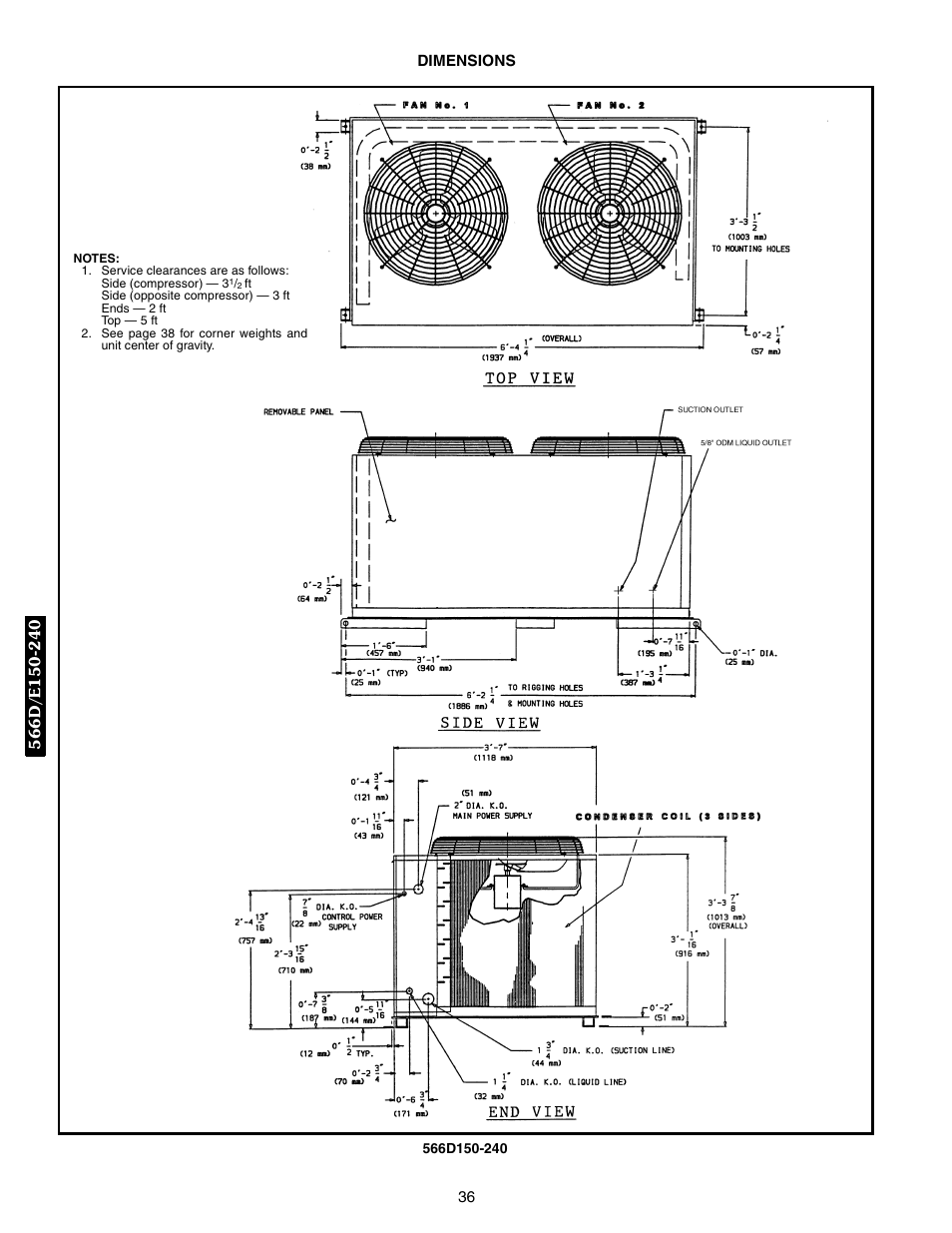 Dimensions, Dimensions -38 | Bryant 569F User Manual | Page 36 / 84