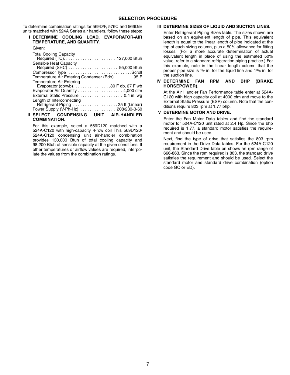 Selection procedure | Bryant 569F User Manual | Page 7 / 84