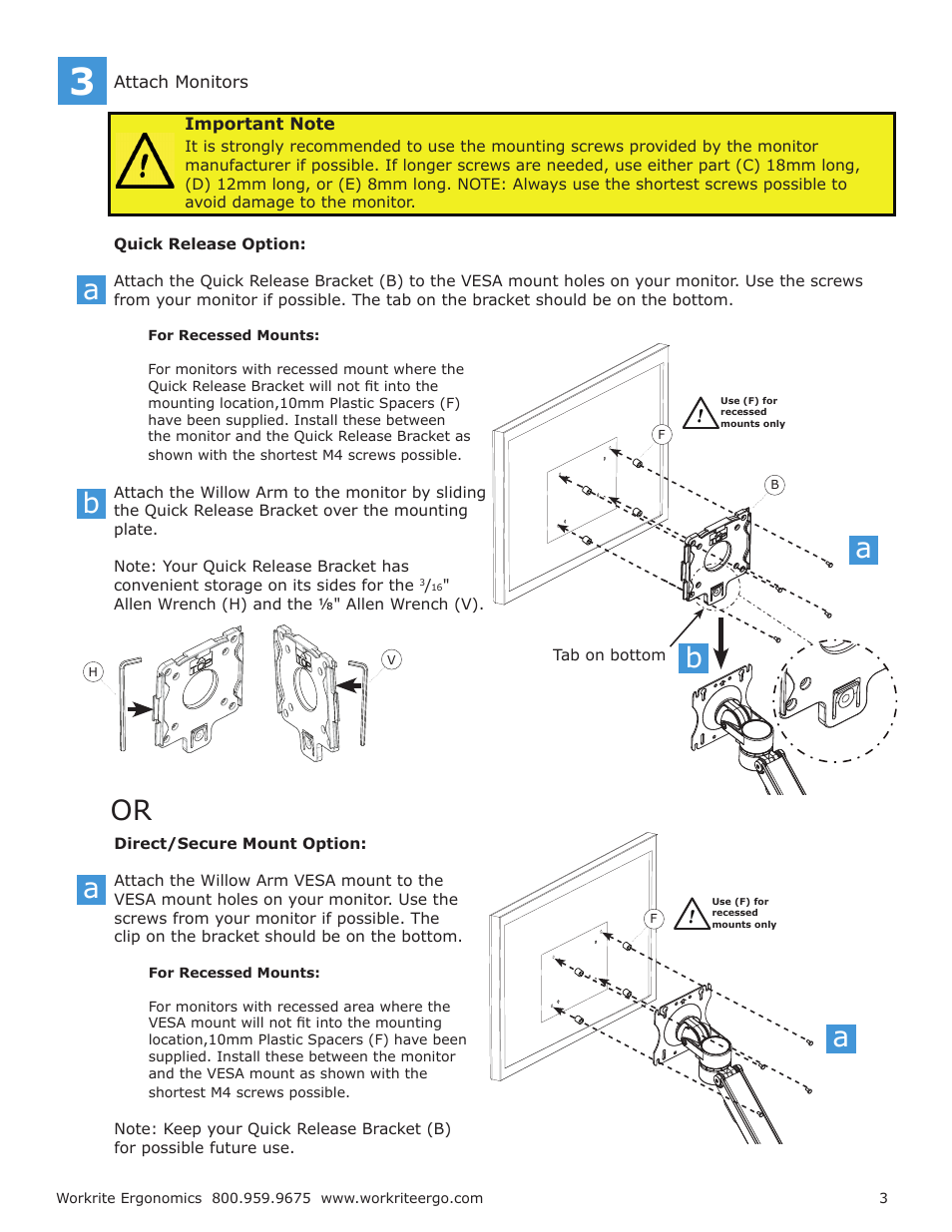 Workrite Willow Dual Assembly Instructions User Manual | Page 3 / 4
