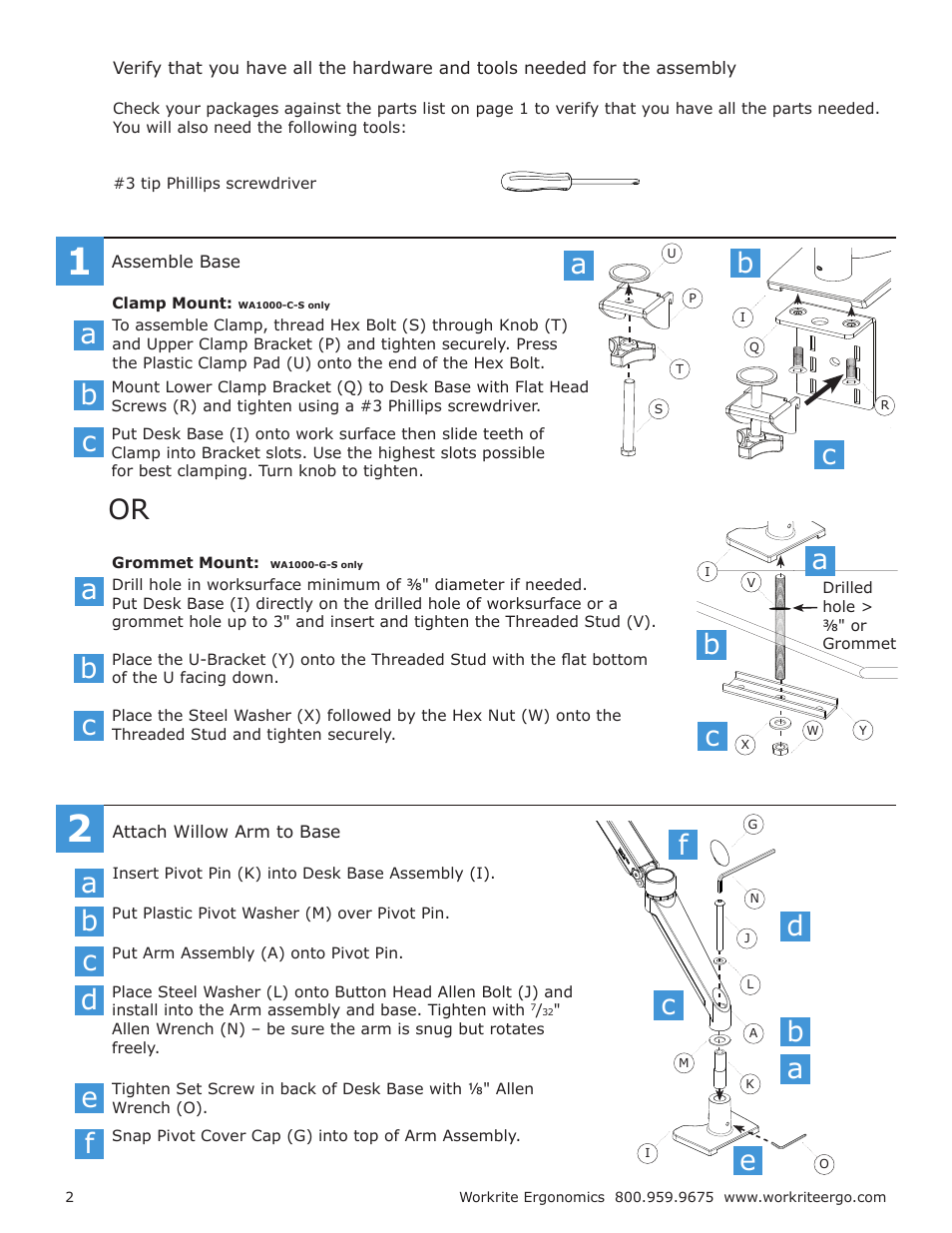 Ab c c | Workrite Willow User Manual | Page 2 / 4