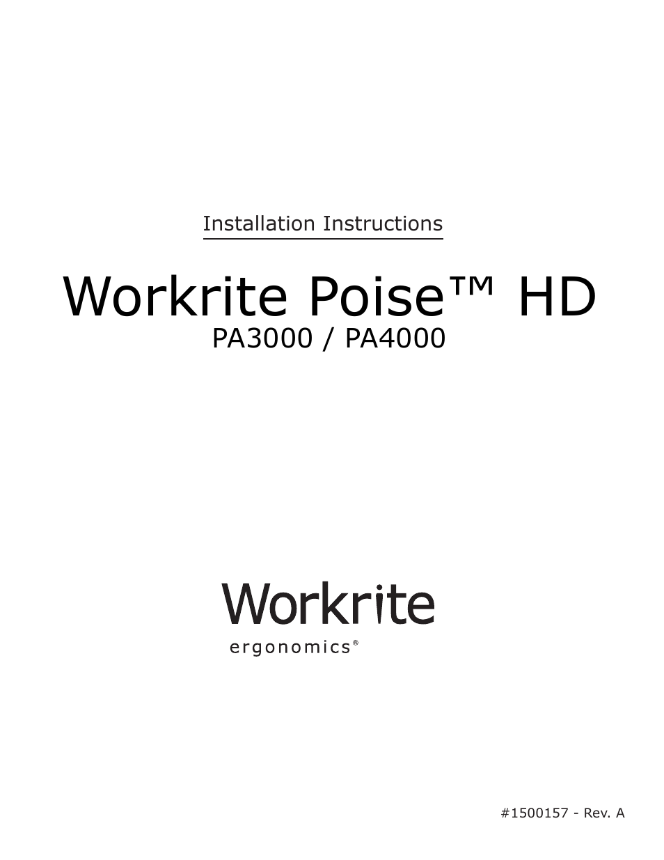 Workrite PA4000 - Poise HD User Manual | 8 pages