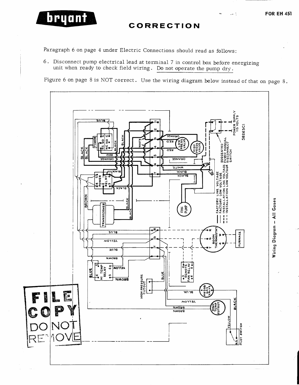 For eh 451, Correction | Bryant 451A User Manual | Page 5 / 13