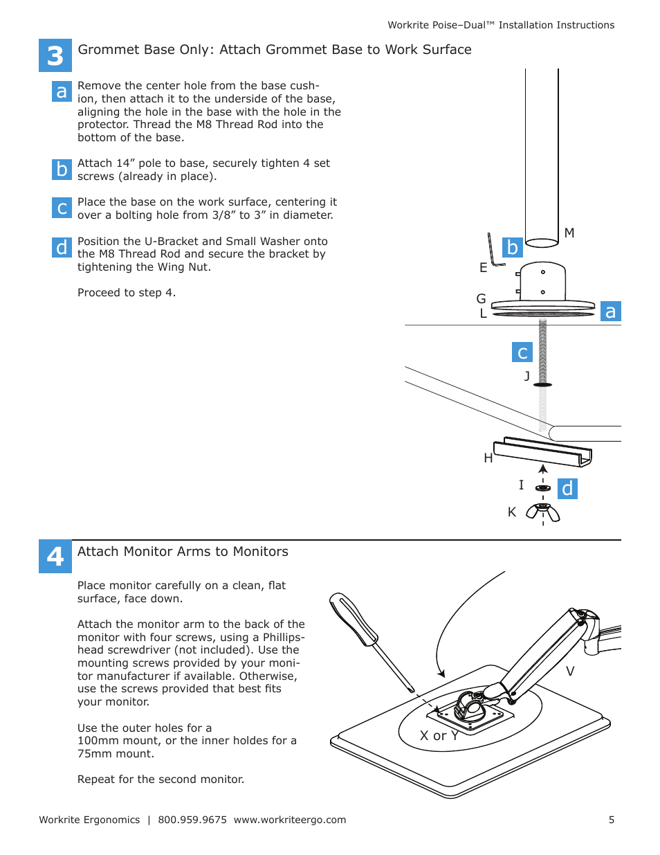 Workrite Poise–Dual User Manual | Page 5 / 8