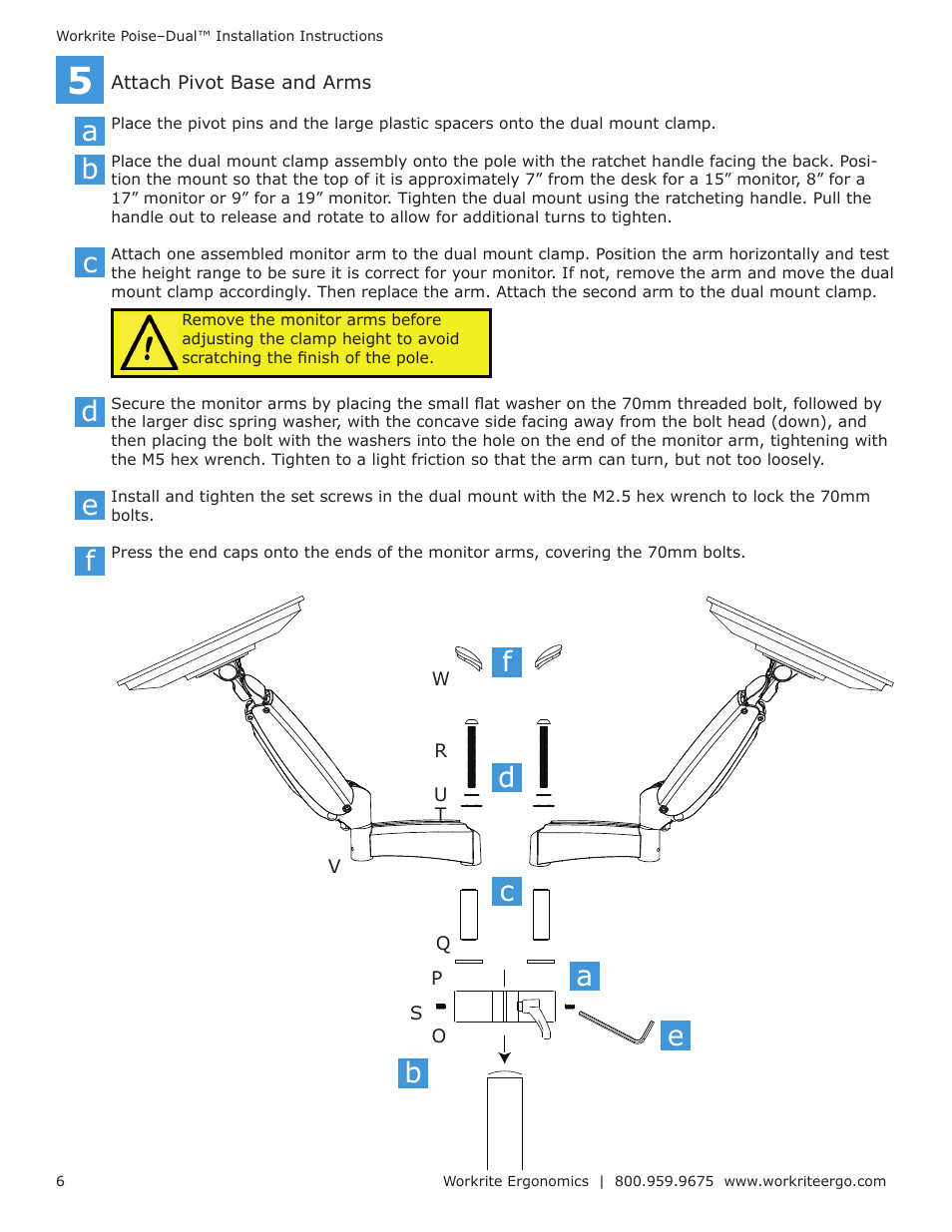 Workrite Poise–Dual User Manual | Page 6 / 8