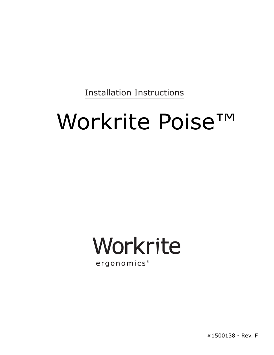 Workrite Poise User Manual | 8 pages