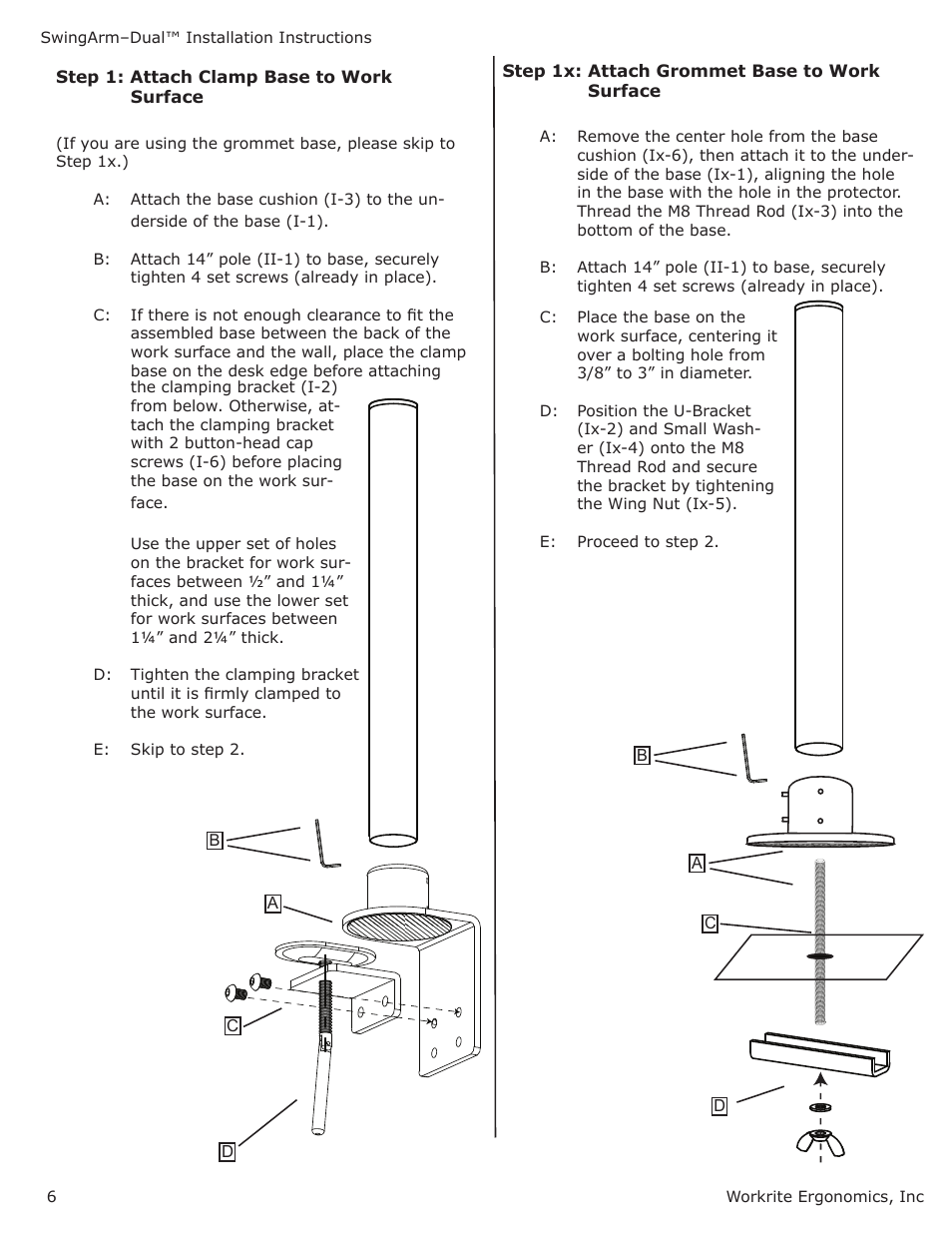Workrite SwingArm–Dual User Manual | Page 6 / 10