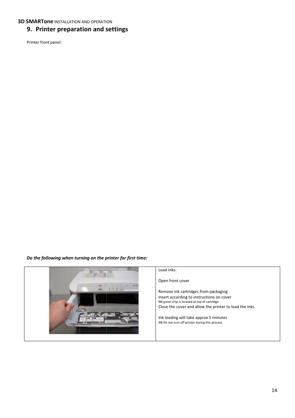 Printe, R prepara, Tion and s | Settings, 3d s, Smartone | Xpres 3D SMARTone User Manual | Page 14 / 25