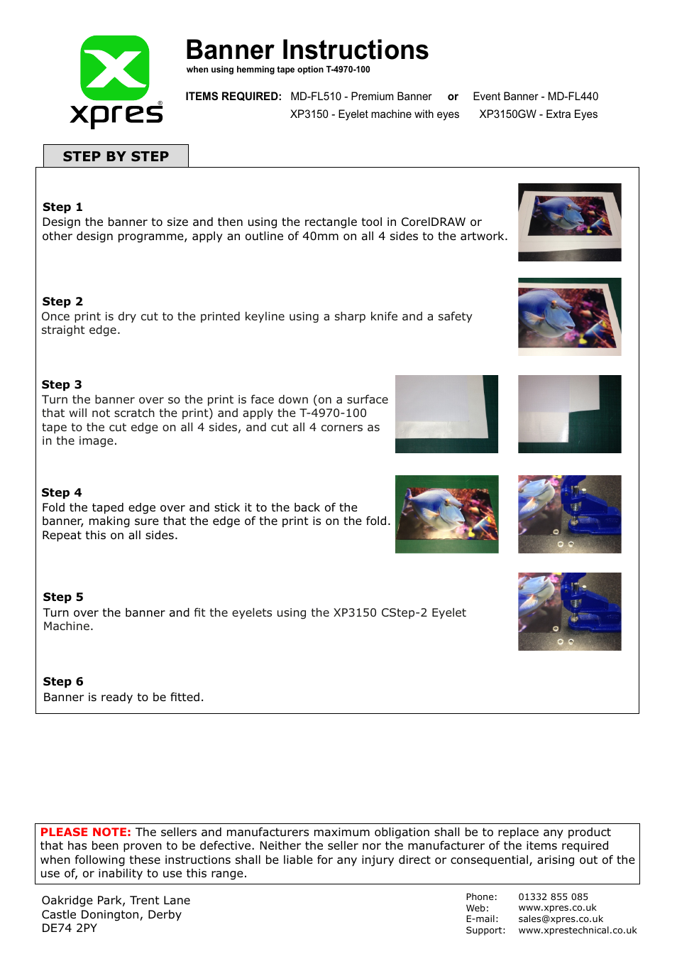 Banner instructions | Xpres Banner User Manual | Page 2 / 2