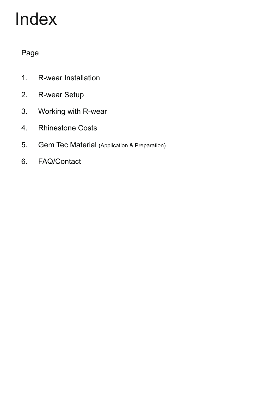 Index | Xpres Gem Tec User Manual | Page 2 / 8