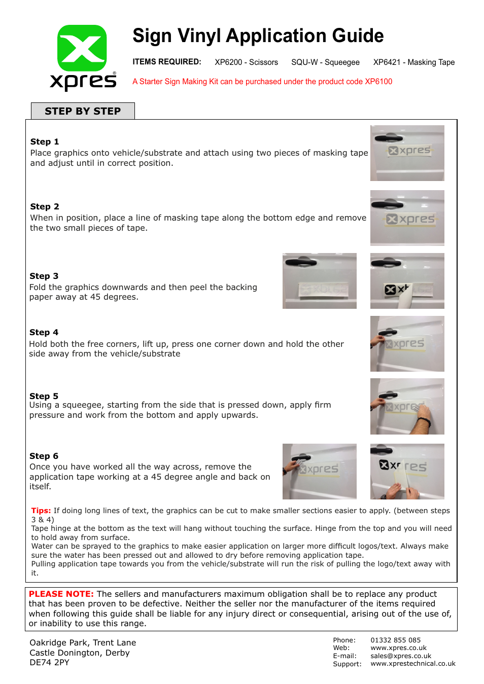 Sign vinyl application guide | Xpres Sign Vinyl Application Guide User Manual | Page 2 / 2