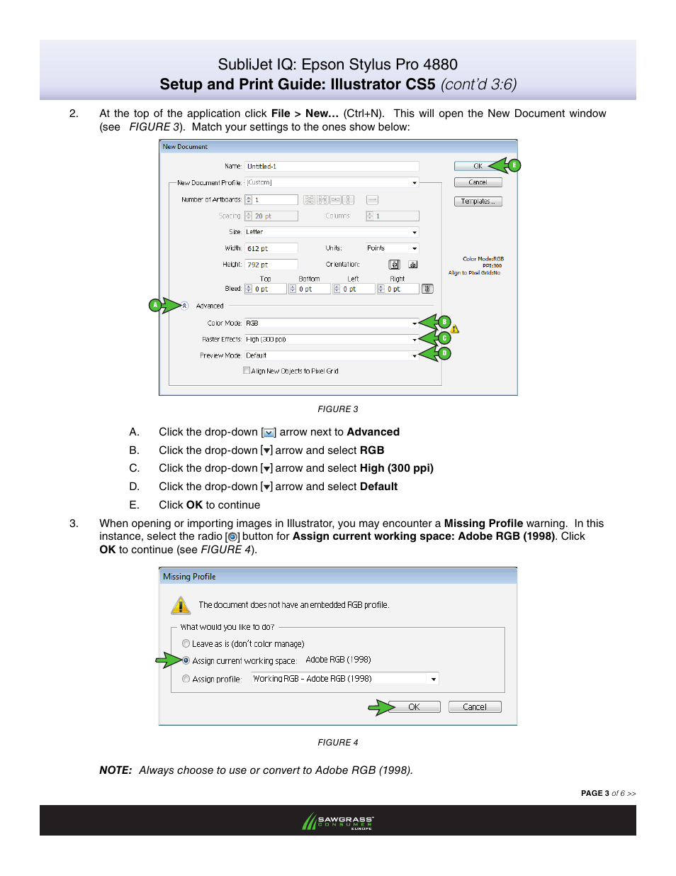 Xpres SubliJet IQ EPSON Stylus PRO 4880 (Windows Power Driver Setup): Print & Setup Guide Illustrator CS5 User Manual | Page 3 / 6