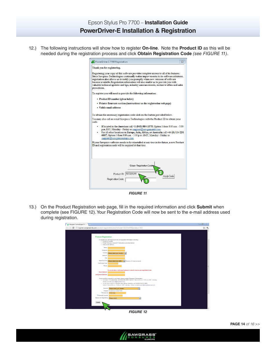 Powerdriver-e installation & registration | Xpres SubliJet E Epson Stylus Pro 7700 (Windows Power Driver Setup): Power Driver Installation Guide User Manual | Page 14 / 16