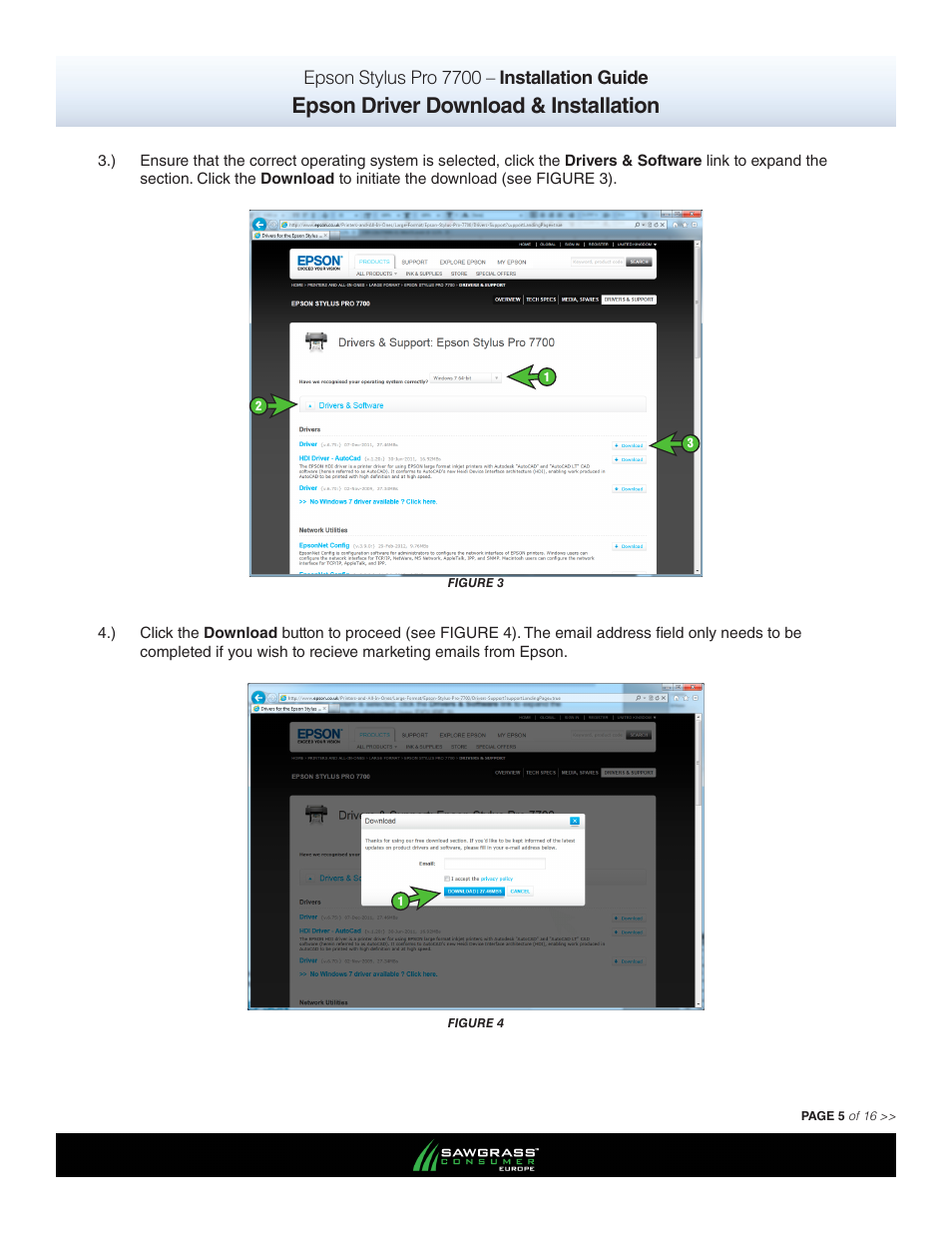 Epson driver download & installation, Epson stylus pro 7700 – installation guide | Xpres SubliJet E Epson Stylus Pro 7700 (Windows Power Driver Setup): Power Driver Installation Guide User Manual | Page 5 / 16