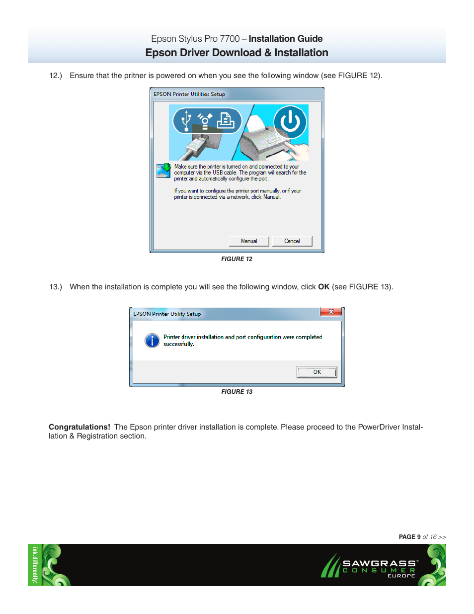Epson driver download & installation | Xpres SubliJet E Epson Stylus Pro 7700 (Windows Power Driver Setup): Power Driver Installation Guide User Manual | Page 9 / 16