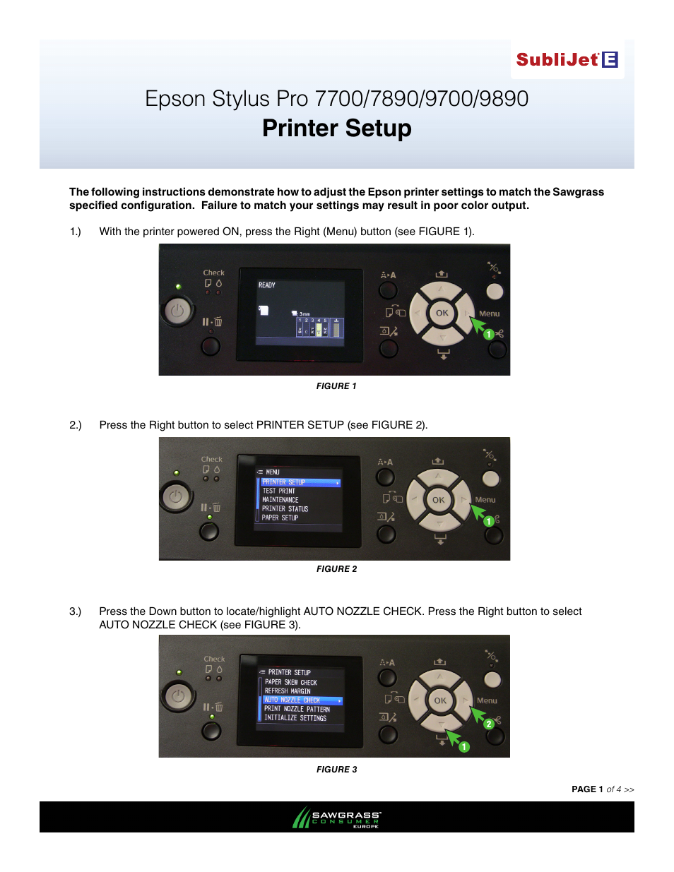 Xpres SubliJet E Epson Stylus Pro 9890 (Windows ICC Profile Setup): Printer Setup Guide User Manual | 4 pages
