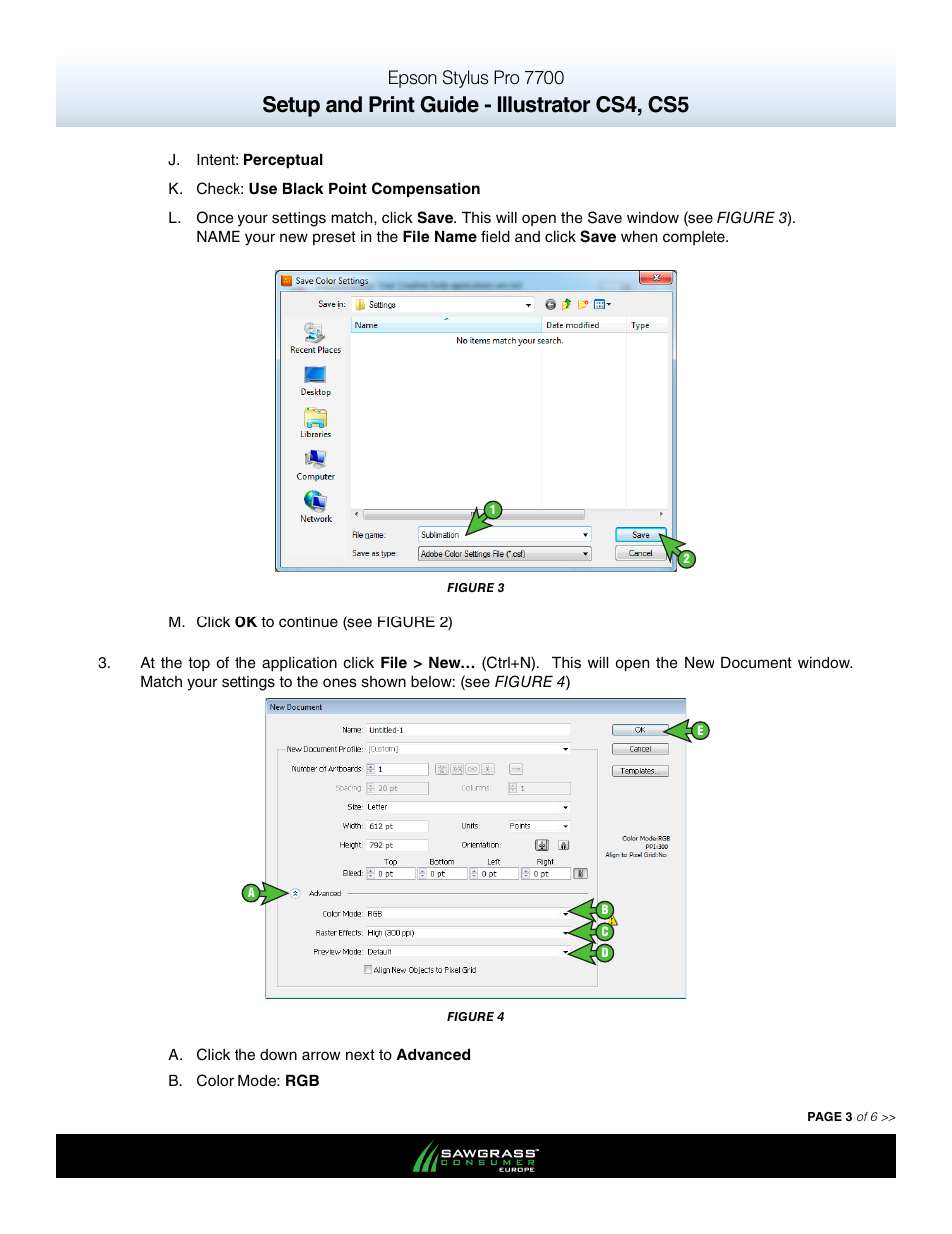 Setup and print guide - illustrator cs4, cs5, Epson stylus pro 7700 | Xpres SubliJet E Epson Stylus Pro 7700 (Windows Power Driver Setup): Print & Setup Guide Illustrator CS4 - CS5 User Manual | Page 3 / 6