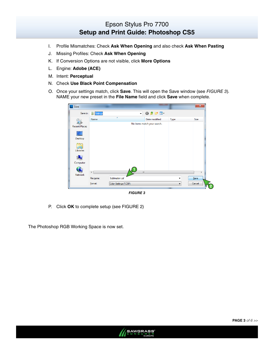 Xpres SubliJet E Epson Stylus Pro 7700 (Windows Power Driver Setup): Print & Setup Guide Photoshop CS5 User Manual | Page 3 / 6