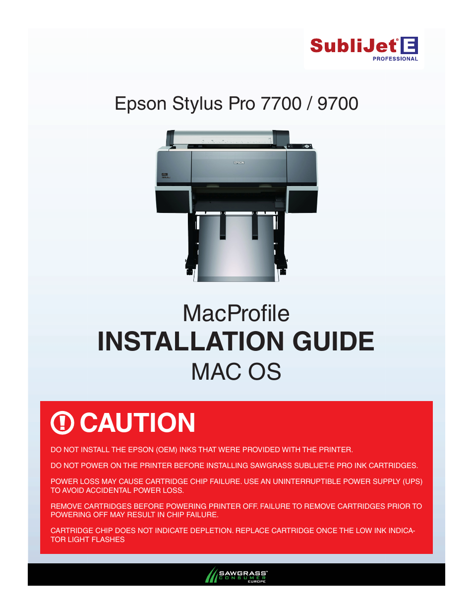 Xpres SubliJet E Epson Stylus Pro 7900 (Mac ICC Profile Setup): Printer/Profile Installation Guide User Manual | 17 pages