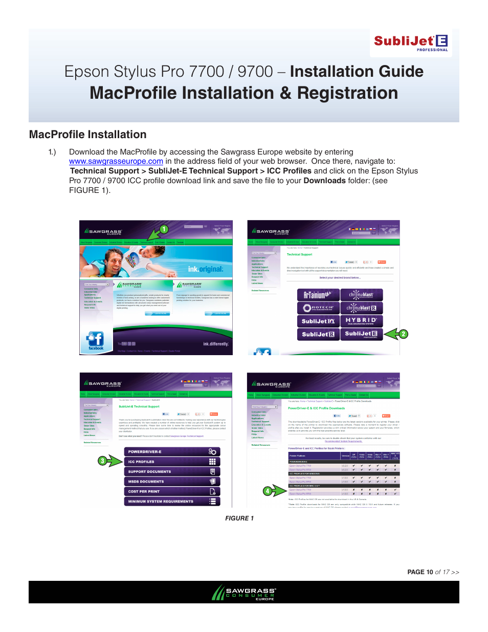 Macprofile installation & registration, Macprofile installation | Xpres SubliJet E Epson Stylus Pro 7900 (Mac ICC Profile Setup): Printer/Profile Installation Guide User Manual | Page 10 / 17