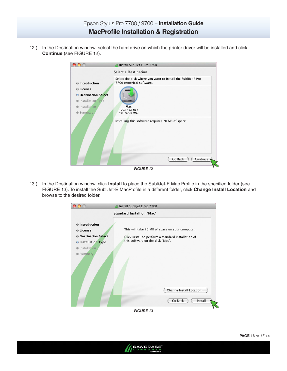 Macprofile installation & registration | Xpres SubliJet E Epson Stylus Pro 7900 (Mac ICC Profile Setup): Printer/Profile Installation Guide User Manual | Page 16 / 17