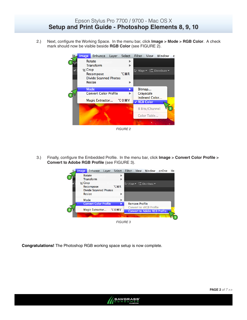 Xpres SubliJet E Epson Stylus Pro 7900 (Mac ICC Profile Setup): Print & Setup Guide Photoshop Elements 8 - 10 User Manual | Page 2 / 7