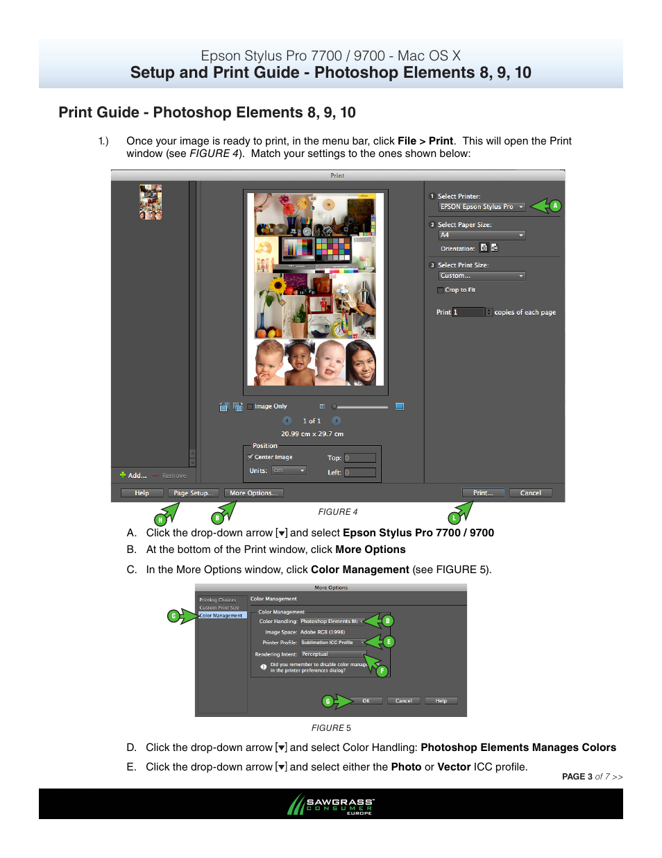 Print guide - photoshop elements 8, 9, 10 | Xpres SubliJet E Epson Stylus Pro 7900 (Mac ICC Profile Setup): Print & Setup Guide Photoshop Elements 8 - 10 User Manual | Page 3 / 7